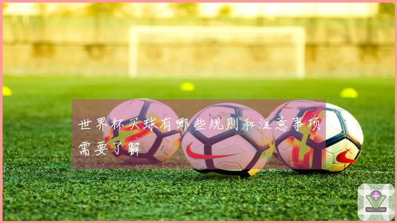 世界杯买球有哪些规则和注意事项需要了解